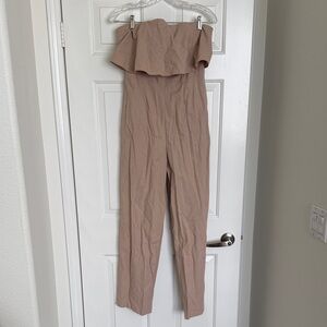The Vintage Shop Strapless Beige Jumpsuit
